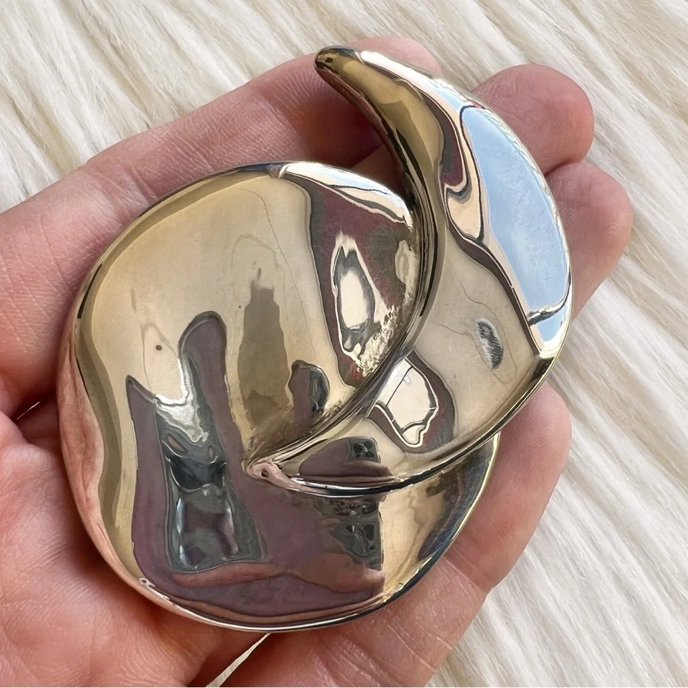 XL Vintage Sterling Silver Sun & Moon Pendant / Brooch • Electroformed Pin